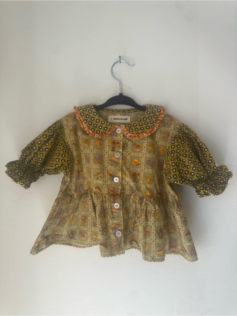 Misha and Puff Patchwork Peasant Top 2y